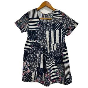 Oh! Mamma Designs Women’s S Vintage Patchwork Blouse Cottagecore Grannycore 90s